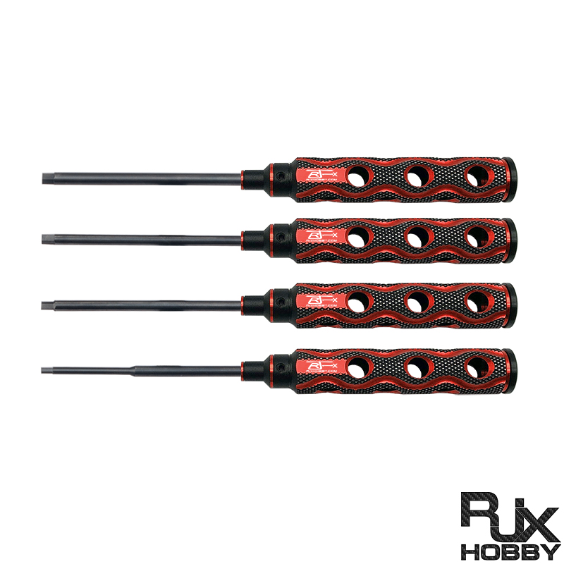 RJX 4pcs Hollow Handle Hex Screw driver Tools Kit Set 1.5mm / 2.0mm / 2.5mm / 3.0mm for RC Models Car Boat Airplane