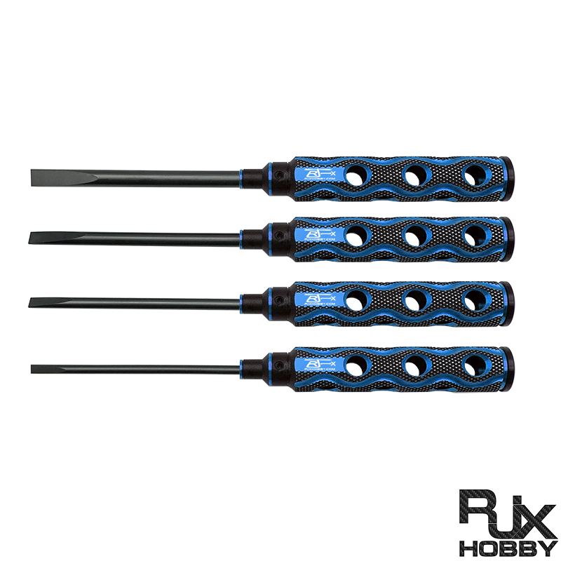RJX 4pcs Flat Head Screw driver Tools Kit Set 3.0mm / 4.0mm / 5.0mm / 5.8mm for RC Models Car Boat Airplane