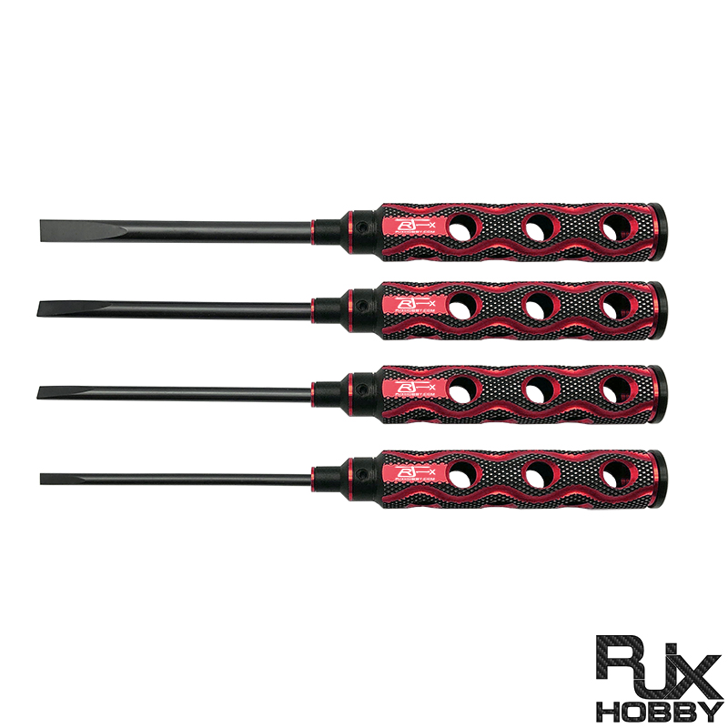 RJX 4pcs Flat Head Screw driver Tools Kit Set 3.0mm / 4.0mm / 5.0mm / 5.8mm for RC Models Car Boat Airplane