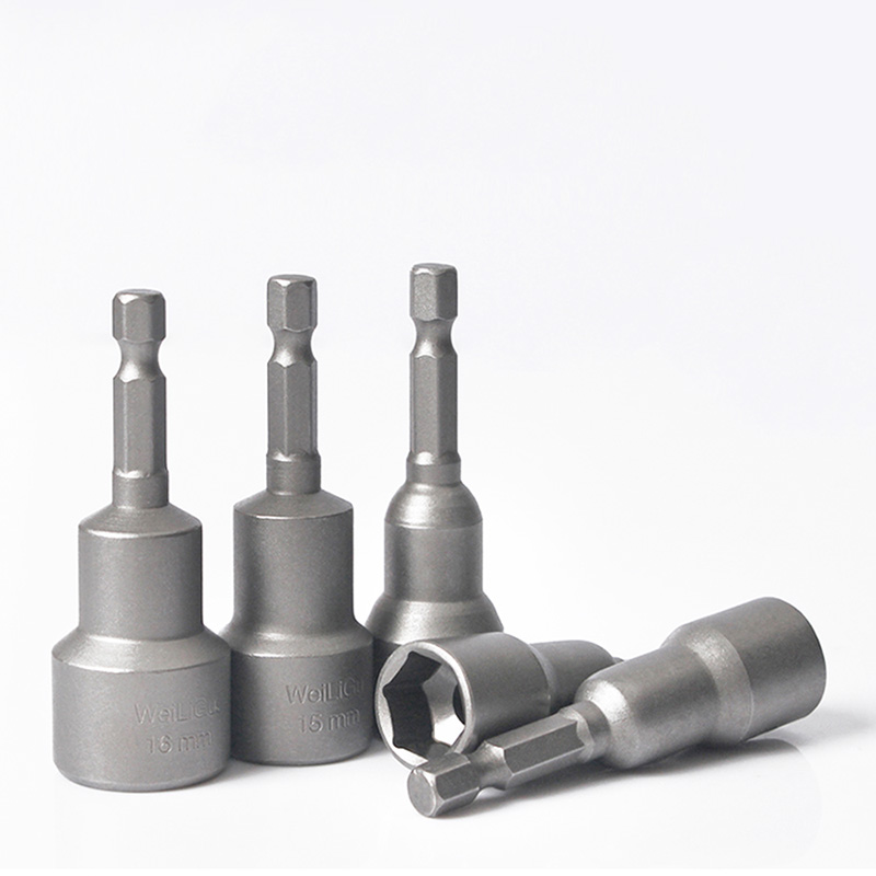 RJX 21pcs 65mm Hexagon Nut Setter Socket Driver Drill 1/4'' 6.35mm Hex Shank 4-24mm 