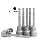 RJX 16pcs 100mm Hexagon Nut Setter Socket Driver Drill 1/4'' 6.35mm Hex Shank 5-19mm