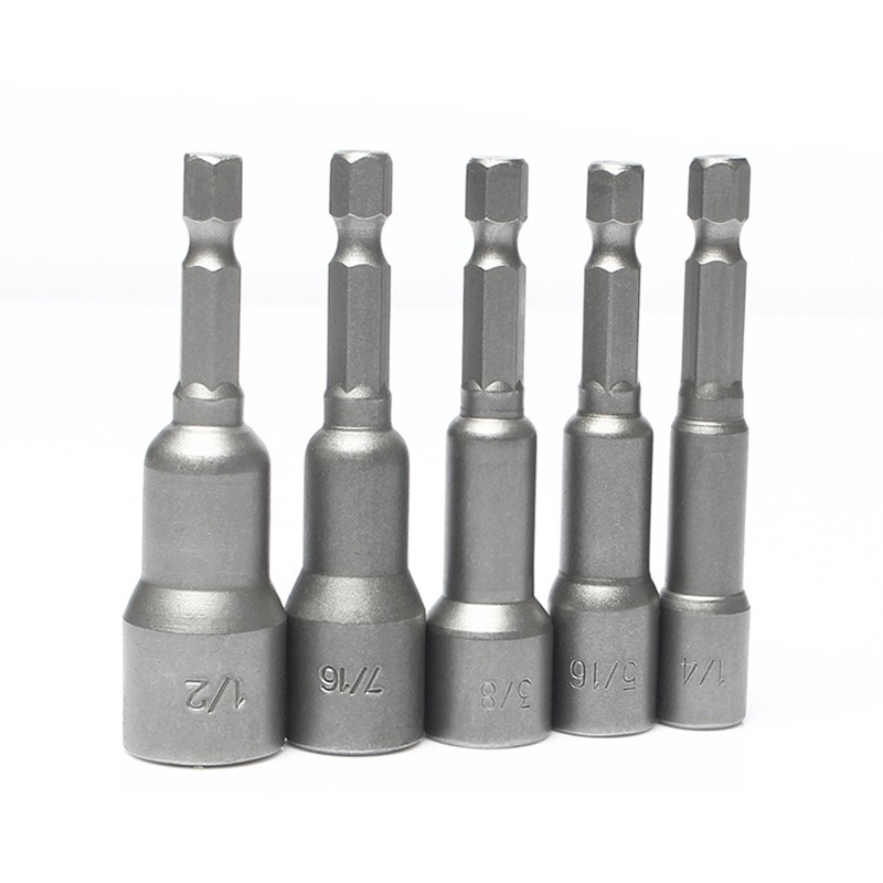 RJX 65mm 1/4" 6.35mm 5pcs 1/4in 5/16in 3/8in 7/16in 1/2in Nut Drivers