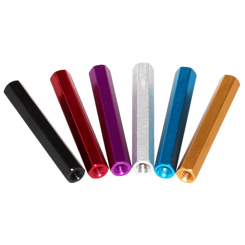 RJX 50pcs M2.5 Aluminum Female Threaded Sleeve Bushing Hex Standoff Pillars Connector Nuts