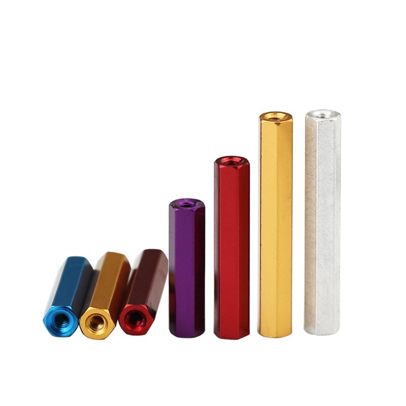 RJX 50pcs M2.5 Aluminum Female Threaded Sleeve Bushing Hex Standoff Pillars Connector Nuts