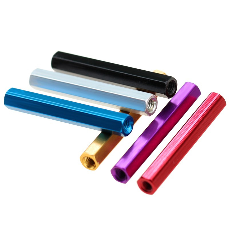RJX 50pcs M2.5 Aluminum Female Threaded Sleeve Bushing Hex Standoff Pillars Connector Nuts