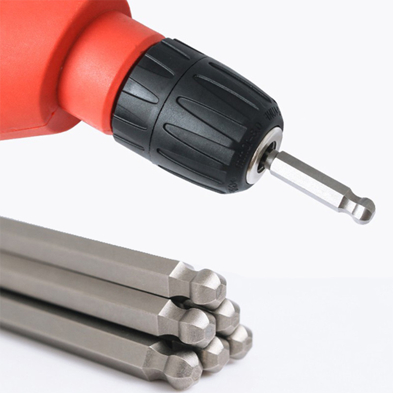 RJX 8pcs S2 1/4 Inch 6.35mm Ball Point Bits Set Screwdriver Bit Ball End Hex Allen Bit wrench Tool