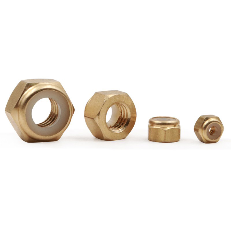 RJX 20pcs M2 M3 M4 M5 M6 M8 Copper Lock nut Hexagon Self-Locking Screw Cap Brass Nylon nut