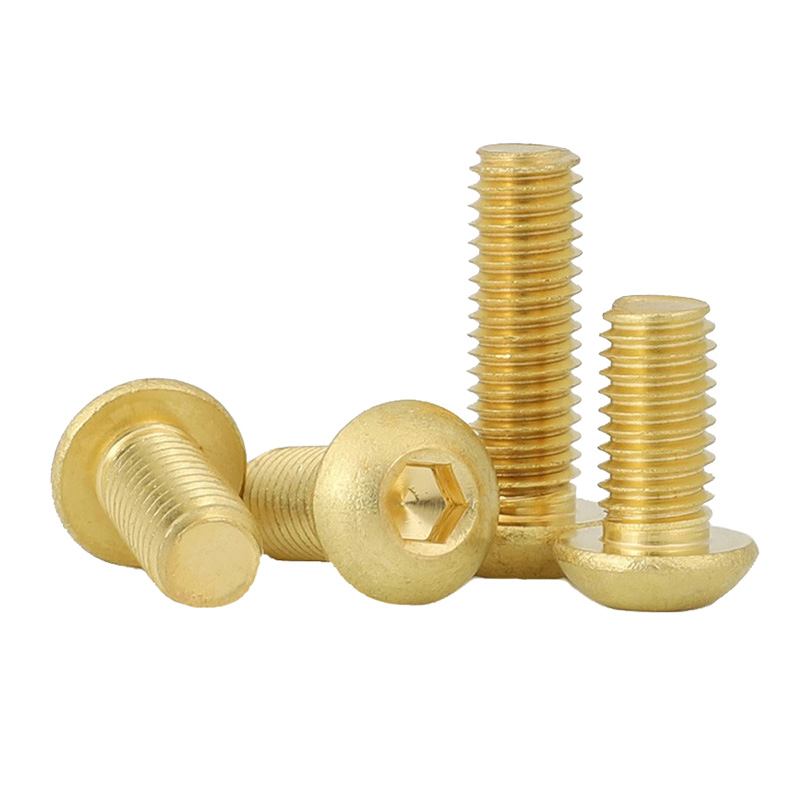 RJX 50pcs M3 M4 M5 M6 Brass Button Head Socket Cap Screw