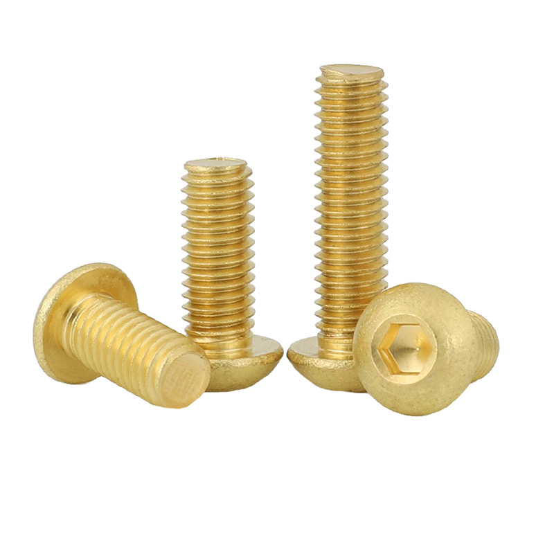 RJX 50pcs M3 M4 M5 M6 Brass Button Head Socket Cap Screw