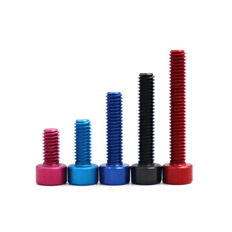 RJX 50PCS 7075 Alum M3 / M4 Hex Socket head Cap Screw Anodized Aluminum Bolts Decorative screw