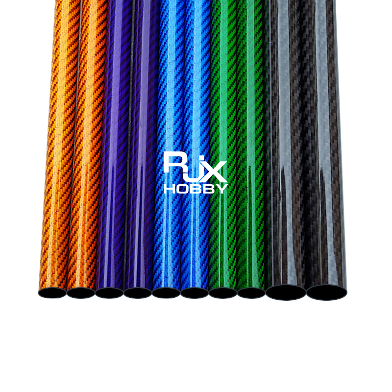 RJX 1pcs Colorful 3K Carbon Fiber Tube 1000mm(OD:21-30mm)