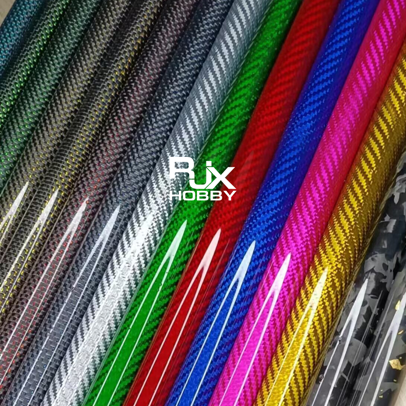 RJX 1pcs Colored 3K Carbon Fiber Tube 1000mm(OD:12-20mm)