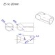 RJX 1pcs Landing Gear Aluminum Alloy Tee Tripod 25 to 20mm Carbon Fiber Tube Connector For Agriculture Drone UAV