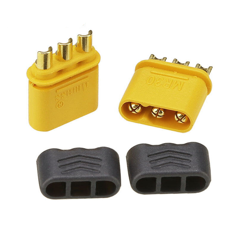 RJX 10 Pairs Amass MR30 Connector Plug With Sheath in XT30 female and male gold plated for RC parts QX-MOTOR