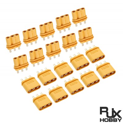 RJX 10 Pairs Amass MR30PB plug circuit board with XT30 3-pin  for model aircraft battery connectors 