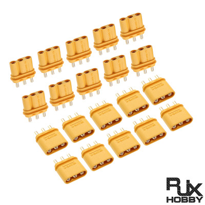 RJX 10 Pairs Amass MR30PB plug circuit board with XT30 3-pin  for model aircraft battery connectors 