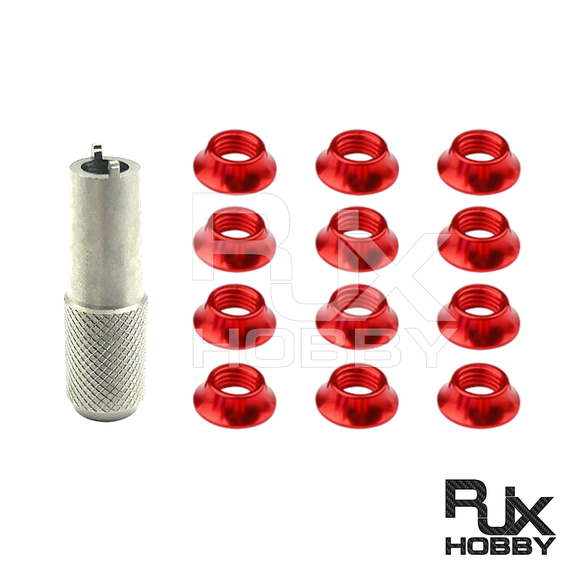 RJX 12PCS STAR POWER Radio Control Switch Nut with 1pcs Wrench For Futaba JR FrSky Taranis Transmitter
