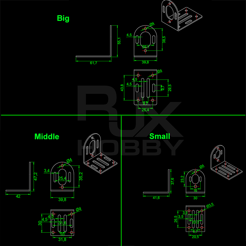 RJX 1pcs 380 550 775 Motor Stainless Steel Bracket Adjustable Frame Fixing Mount Base Parts for RC Racing Boat