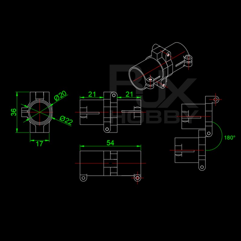 RJX 1pcs Transverse Folding Arm Tube Joint 20mm hinge CNC Aluminum for Quadcopter UAV