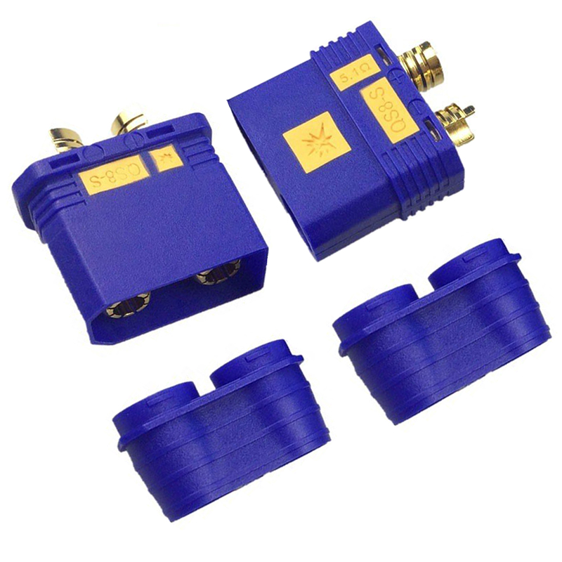RJX QS8-S Battery Connector Large Current Golden Plated Male Female Plugs with Sheath