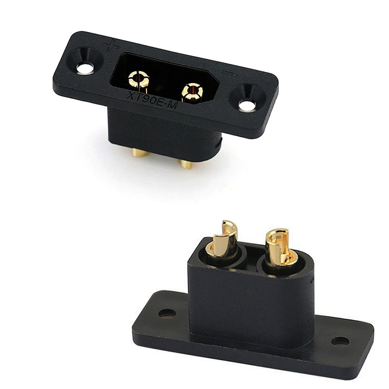 RJXHOBBY 5pcs Amass XT90E-M Brass Gold Plated Male Connector with Dust-proof Cover PVC Plug Protective Sleeve Cap