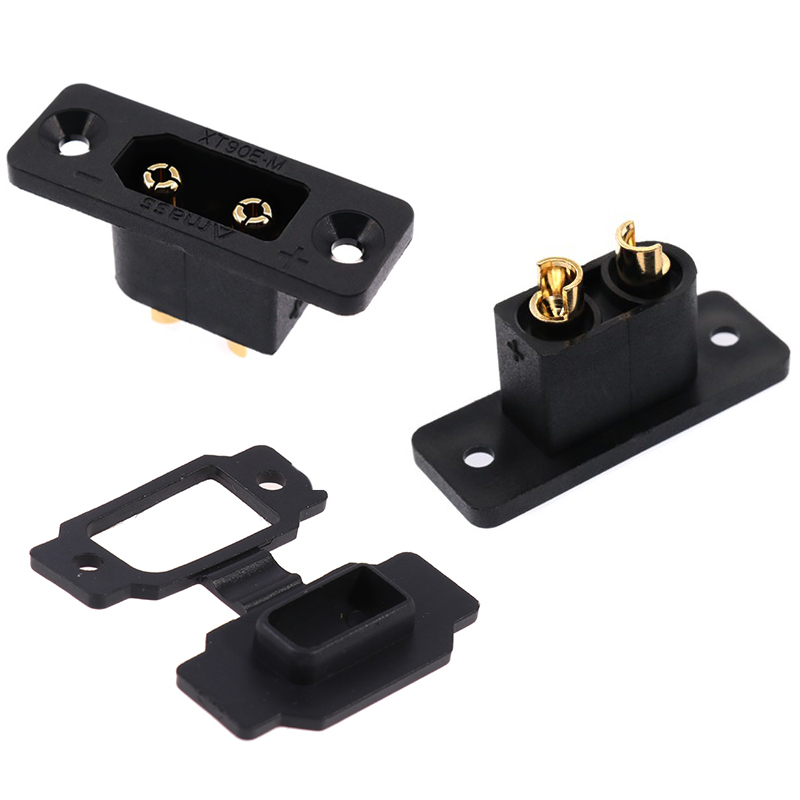 RJXHOBBY 5pcs Amass XT90E-M Brass Gold Plated Male Connector with Dust-proof Cover PVC Plug Protective Sleeve Cap