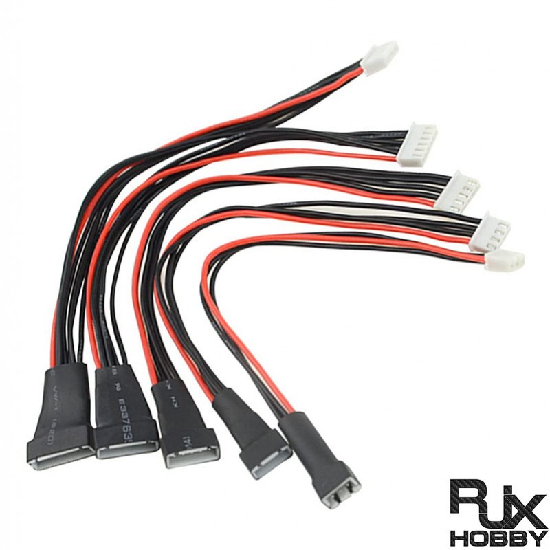 RJX 5pcs 1S 2S 3S 4S 5S 6S 7S 8S 9S 10S JST-EH Adapter Plug Balance Charger Cable Extension Used To Lipo Battery RC Helicopter