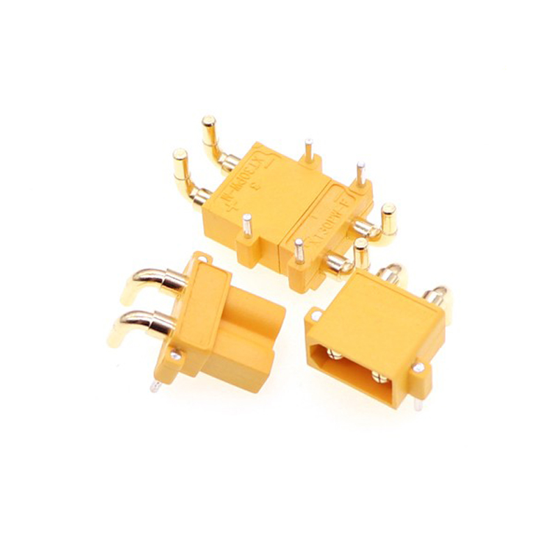 RJX 5 Pairs Amass XT30PW ESC Motor PCB board plug Banana Golden XT30 Upgrade Right Angle Plug Connector for RC Mode