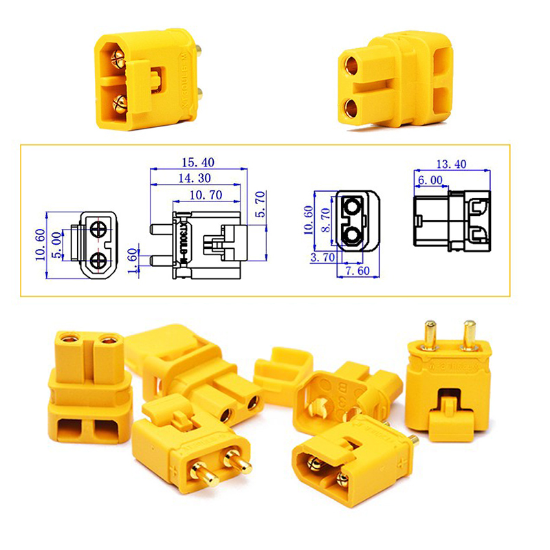 RJXHOBBY 5Pairs Amass XT30ULB XT30ULW Male Female Plug Bullet Connector Adapter With Sheath Cover for Lipo RC PCB Board Control