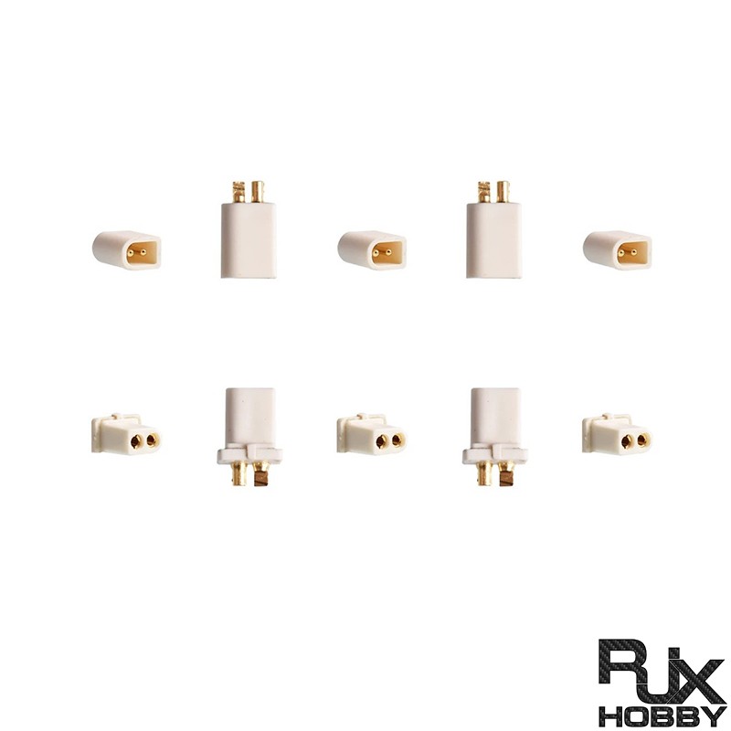 RJX BT2.0 Connectors Set Male Female 1.0 Banana Connector for BT2.0 Connector FPV 1S Whoop Drone