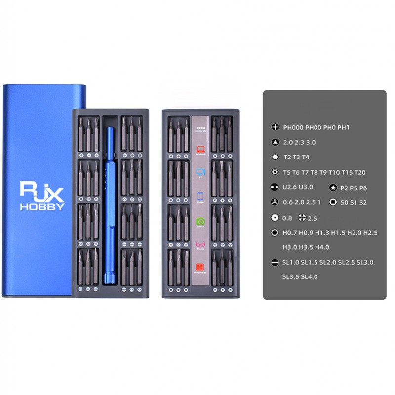 RJX Screwdriver Set 48 In 1 Precision Screw Driver Torx Bit Magnetic Slotted Phillips Bits Mobile Phone Laptop Repair Tools Kit