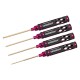RJXHOBBY Pink Supper Light Knurled Grip HSS titanized Hex Screw driver Tools 1.5mm / 2.0mm / 2.5mm / 3.0mm