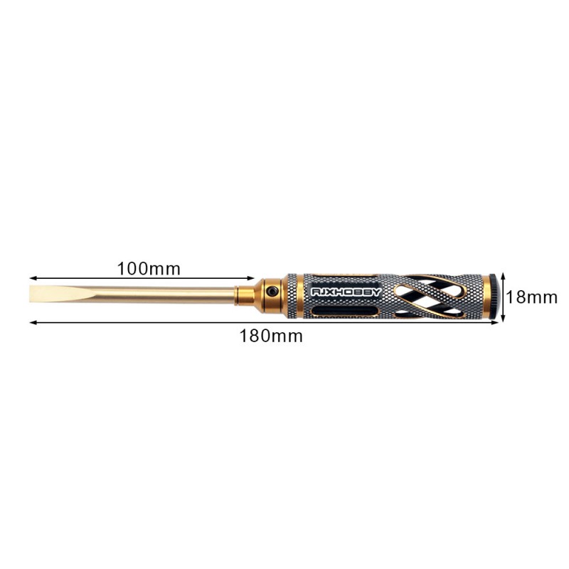 RJXHOBBY 4pcs HSS titanized Flat Head Screw driver Tools 3.0mm  4.0mm  5.0mm  5.8mm for RC Models Car Boat Airplane