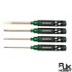 RJXHOBBY 4pcs HSS titanized Flat Head Screw driver Tools 3.0mm  4.0mm  5.0mm  5.8mm for RC Models Car Boat Airplane