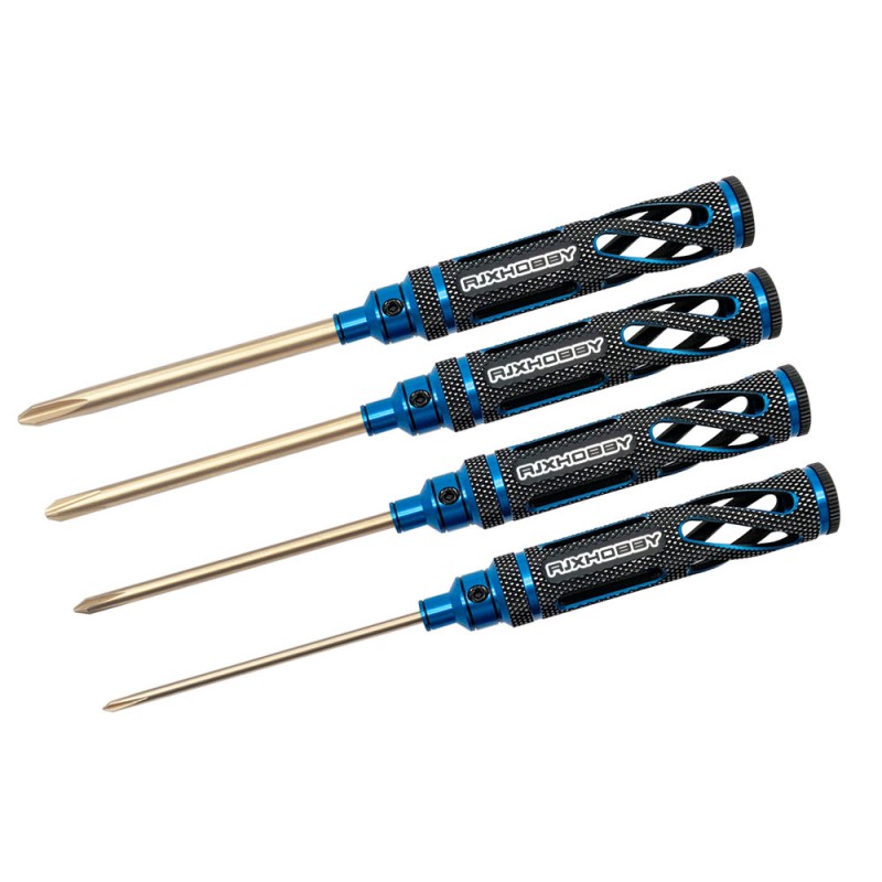 RJXHOBBY 4pcs HSS titanized Phillips Screwdriver Tools 3.0mm 4.0mm 5.0mm 5.8mm for RC FPV Car Boat Airplane
