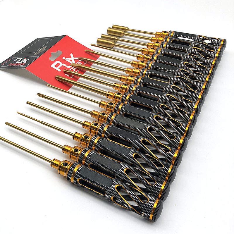 RJX Gold Supper Light Knurled Grip HSS titanized 4.0 5.5 7.0 8.0 Nut Drivers for FPV RC Models Car Boat Airplane