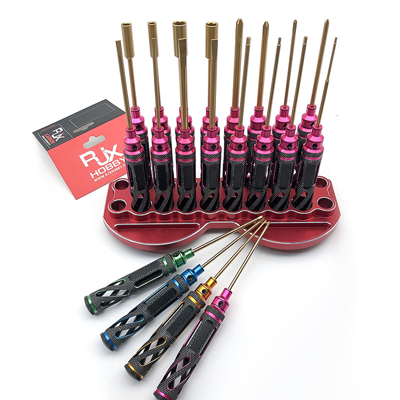 RJXHOBBY 4pcs HSS titanized Flat Head Screw driver Tools 3.0mm  4.0mm  5.0mm  5.8mm for RC Models Car Boat Airplane