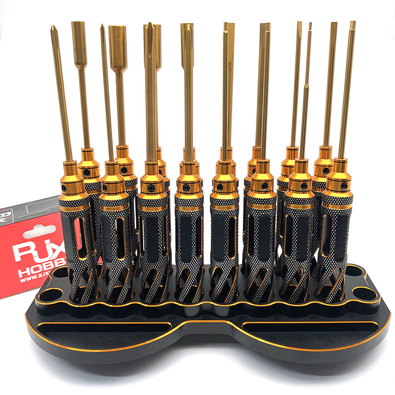 RJX Gold Supper Light Knurled Grip HSS titanized 4.0 5.5 7.0 8.0 Nut Drivers for FPV RC Models Car Boat Airplane