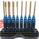 RJXHOBBY Blue Supper Light Knurled Grip HSS titanized Hex Screw driver Tools 1.5mm / 2.0mm / 2.5mm / 3.0mm