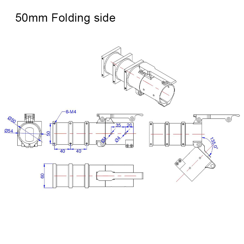 RJXHOBBY 1pcs 40mm 50mm 60mm folding arm for Plant Protection UAV Multicopter