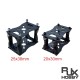 RJX 1Sets 3K Carbon Fiber Tube Clamp+Motor Mount Fixture Clip Holder Bracket for 25X38mm / 20x30mm Octagon Carbon Fiber Tubes