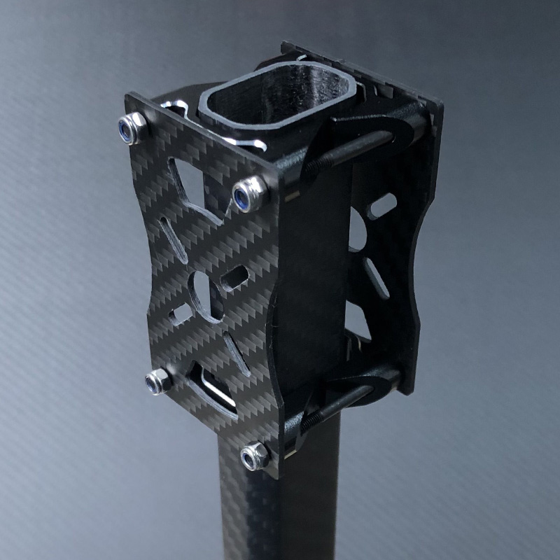 RJX 1Sets 3K Carbon Fiber Tube Clamp+Motor Mount Fixture Clip Holder Bracket for 25X38mm / 20x30mm Octagon Carbon Fiber Tubes