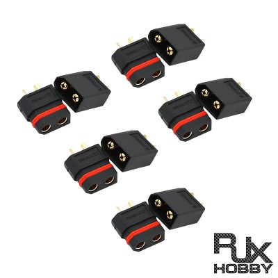 RJX 5 pair Amass XT60W Waterproof Plug Gold-Plated Bullet Connectors Male Female for RC Aircraft Drone Lipo Battery Car Boat
