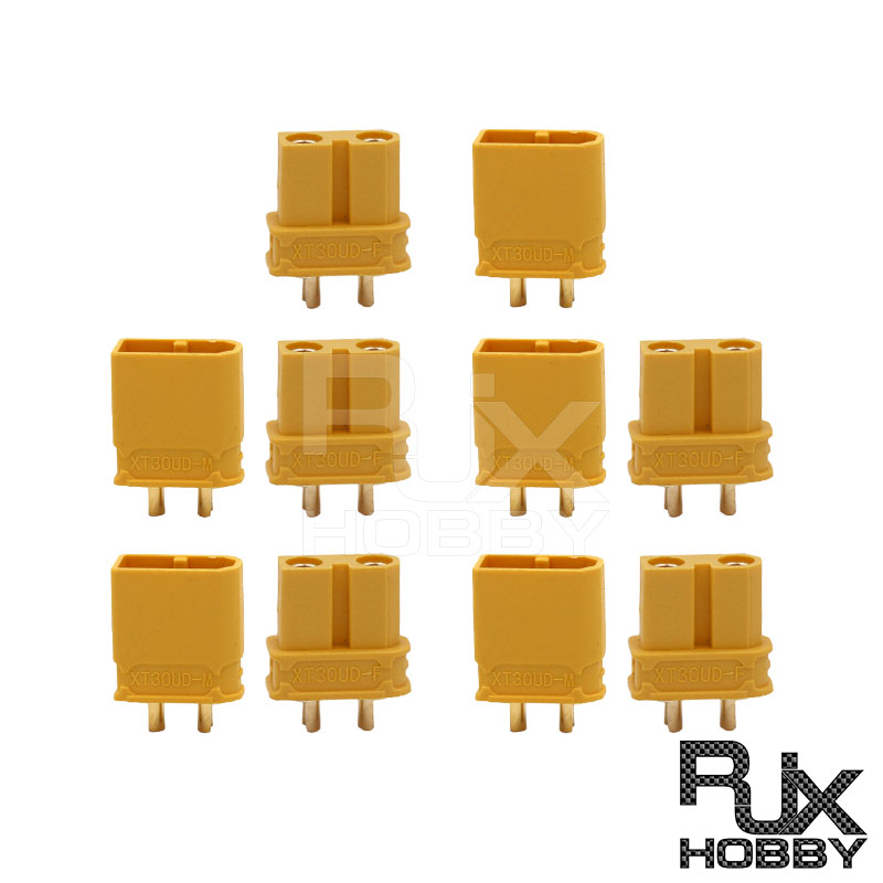RJX Amass 5Pair XT30UD Waterproof Plug 2mm 15A Copper Gold-plated Male Female Connector for RC FPV Racing Drone Lipo Battery