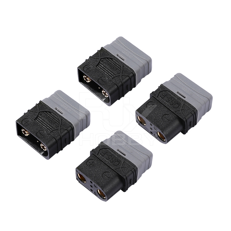 RJX 1pair QS5 40A Battery Plug 5mm Gold Plated Bullet Connector 3P Signal Pin For RC Car FPV Drone Ebike Power System