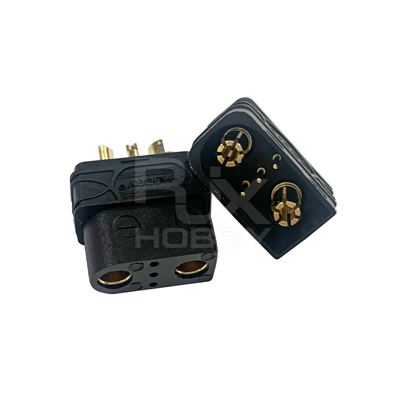 RJX 1pair QS5 40A Battery Plug 5mm Gold Plated Bullet Connector 3P Signal Pin For RC Car FPV Drone Ebike Power System