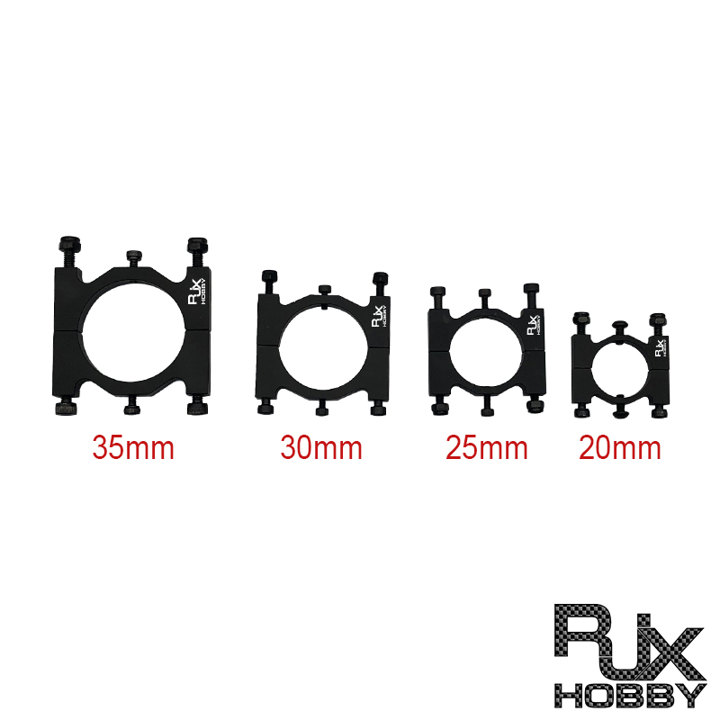 RJX 1pcs Aluminum Alloy 16 / 20 / 22 / 25 / 30 / 35 / 40mm Tube Clamp Fixture Clip Pipe Bracket for UAV Drone Spare Parts
