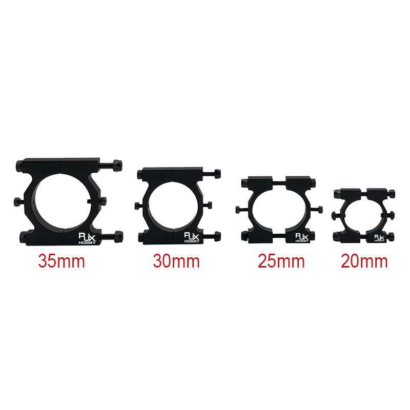 RJX 1pcs Aluminum Alloy 16 / 20 / 22 / 25 / 30 / 35 / 40mm Tube Clamp Fixture Clip Pipe Bracket for UAV Drone Spare Parts