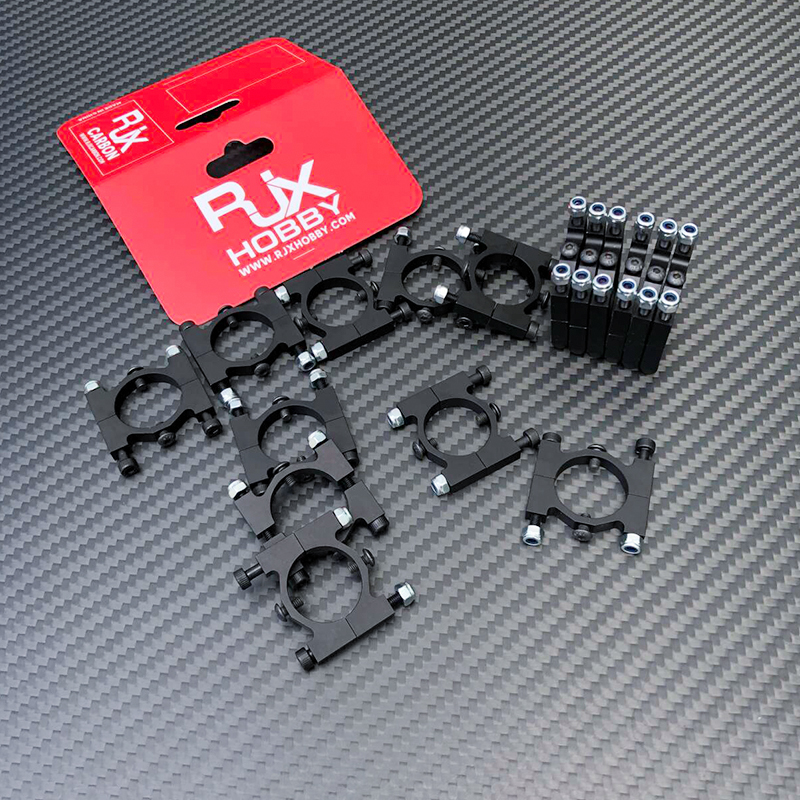 RJX 1pcs Aluminum Alloy 16 / 20 / 22 / 25 / 30 / 35 / 40mm Tube Clamp Fixture Clip Pipe Bracket for UAV Drone Spare Parts