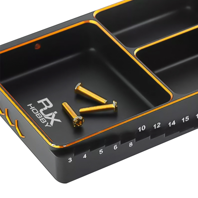 RJX Metal Screw Length Size Measurement Plate for RC Car Boat Multifunctional Screw Tray Nut Gasket Storage Tool